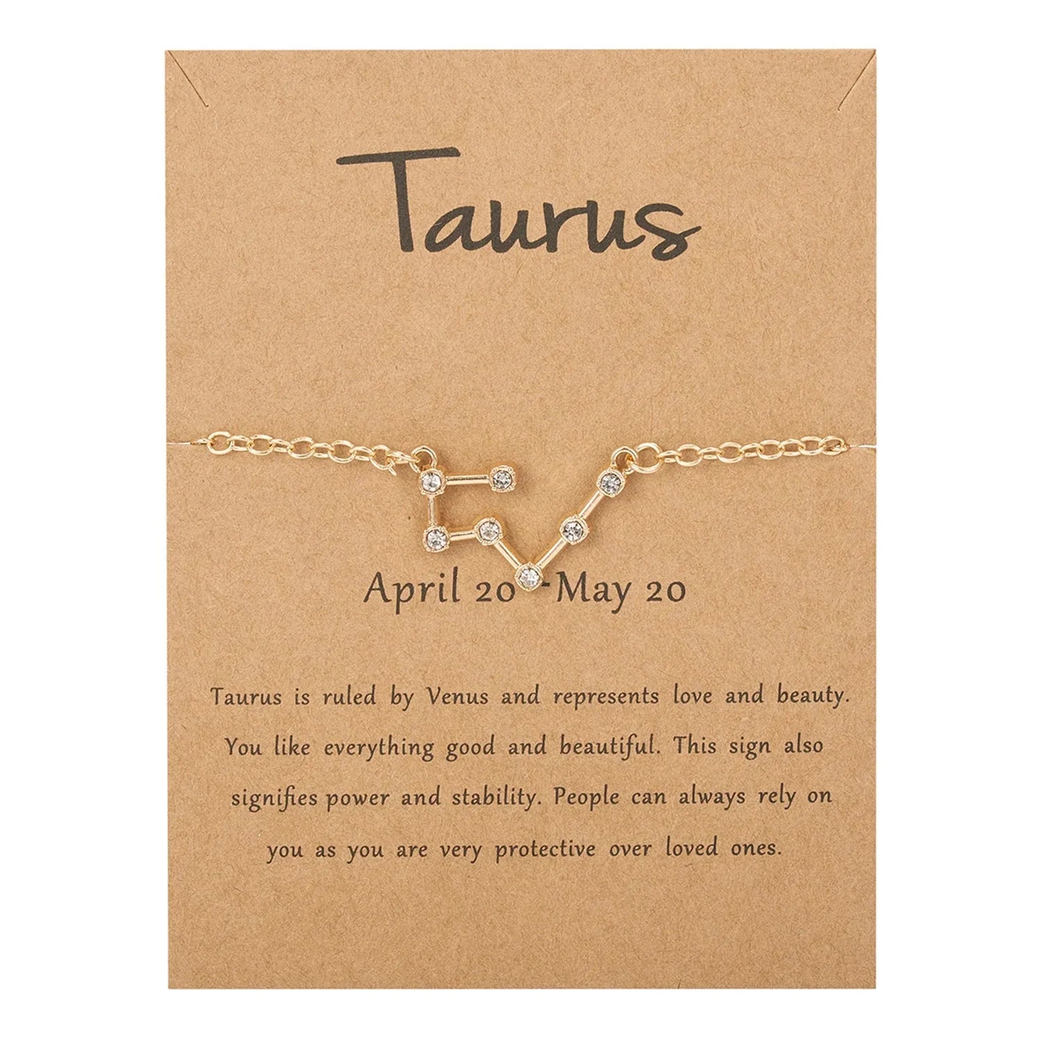 Pulsera Mujer Signo del Zodiaco 12 Constelaciones tauro