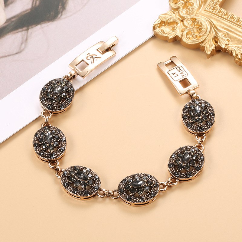 Pulsera Mujer Estilo Étnico Piedras Negras