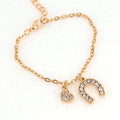 Pulsera de Oro con Dije de Herradura y Gourmette de Herradura Amuleto de la Suerte