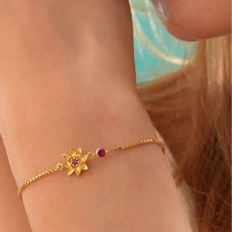 Pulsera Fleur con Piedra de Nacimiento de Circonio
