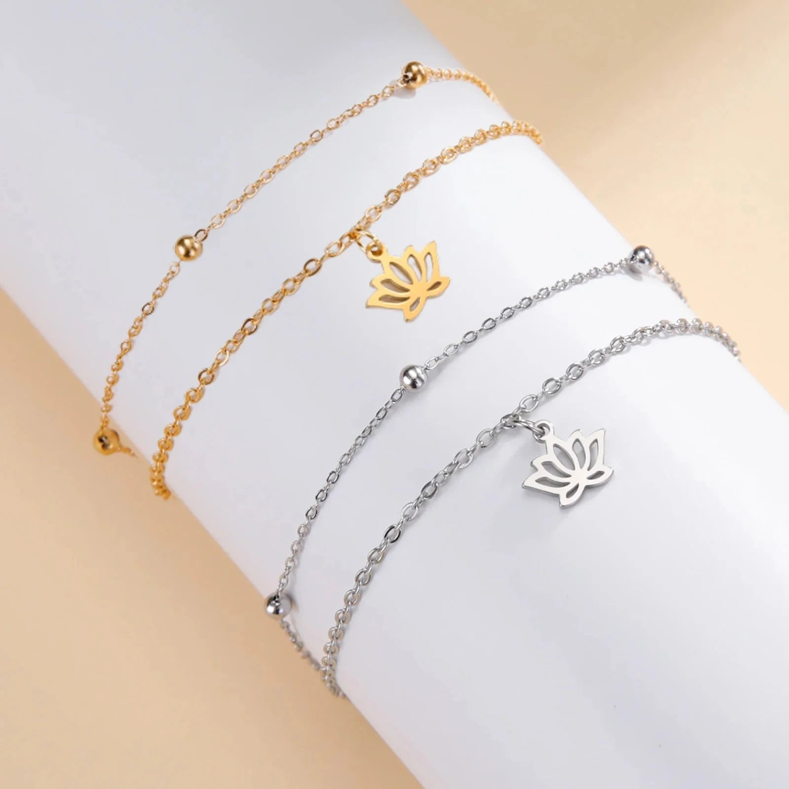 Pulsera Flor de Loto Mujer Gourmette oro
