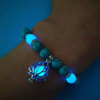 Pulsera Flor de Loto con Piedra Turquesa