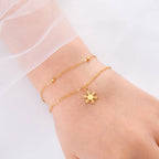 Pulsera Copo de Nieve Gourmette Invierno oro