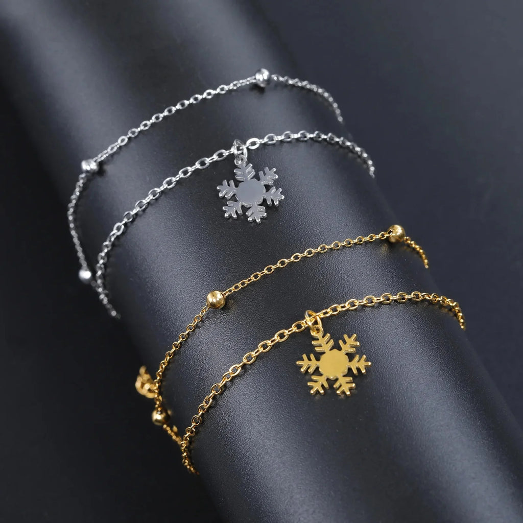 Pulsera Copo de Nieve Gourmette Invierno oro