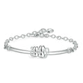 Pulsera Gourmette Doble de Plata con Gato