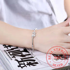 Pulsera Gourmette Doble de Plata con Gato