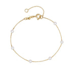Pulsera de eslabones Gourmette con perlas blancas