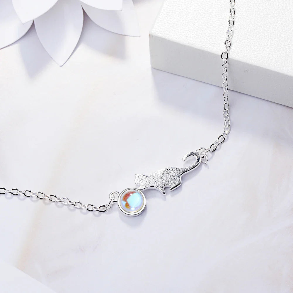 Pulsera Gourmette Gato que Juega plata
