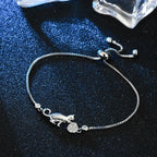 Pulsera Gourmette Gato Zirconia plata