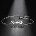Pulsera Gourmette Corazón Huella de plata