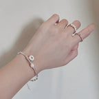 Pulsera Gourmette de Estilo Retro con Perla