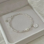 Pulsera Gourmette de Estilo Retro con Perla