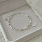 Pulsera Gourmette de Estilo Retro con Perla
