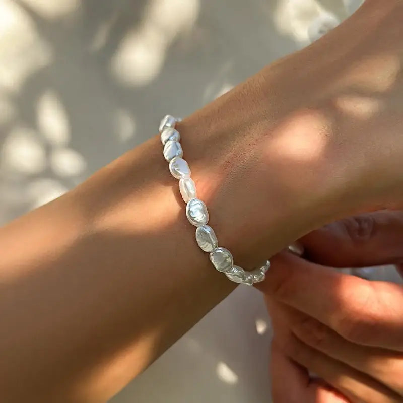 Pulsera Gourmette de Perlas para Mujer u Hombre