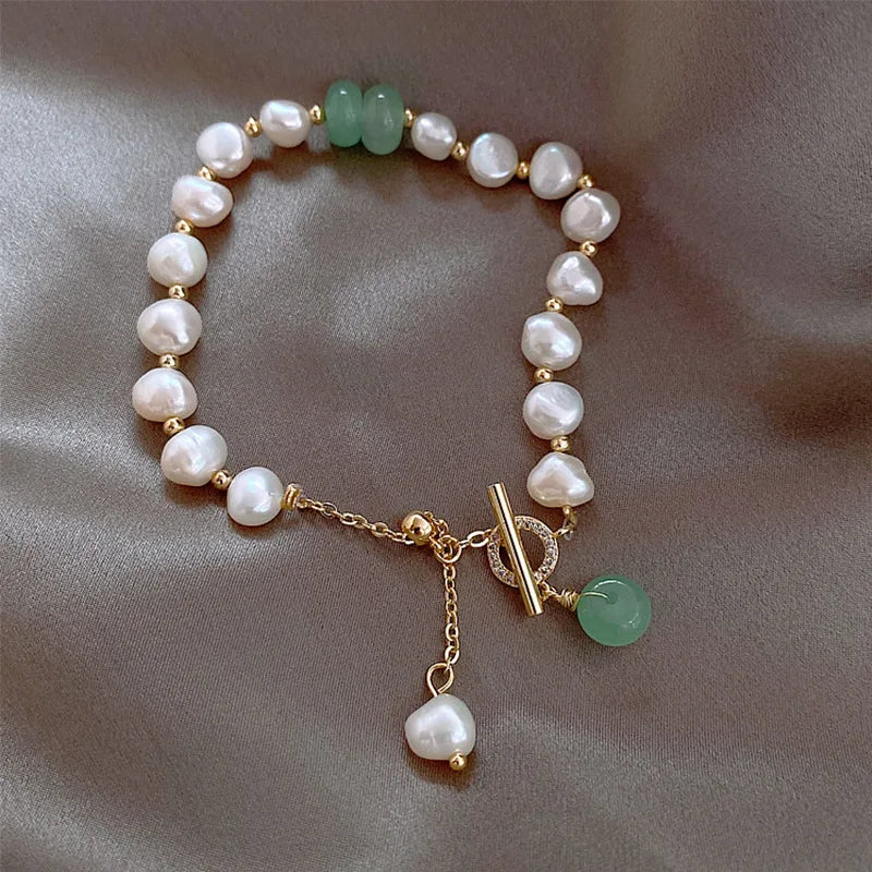 Pulsera Gourmette para Mujer en Perlas Naturales