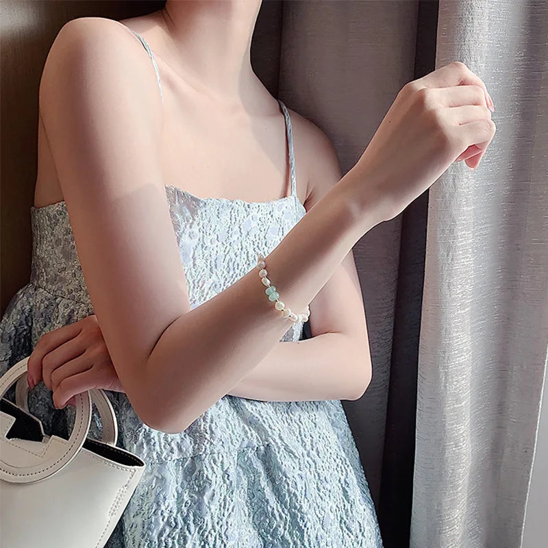 Pulsera Gourmette para Mujer en Perlas Naturales