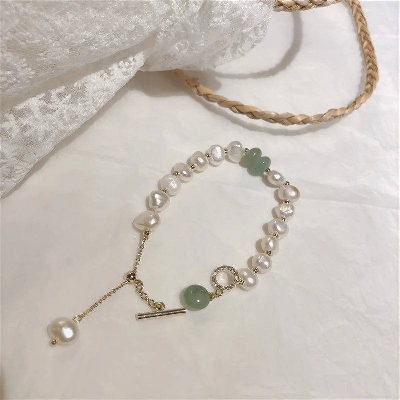 Pulsera Gourmette para Mujer en Perlas Naturales