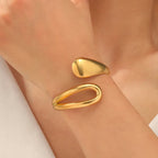 Pulsera Gourmette Elegante con Gota de Agua oro