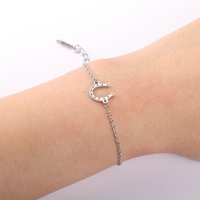 Pulsera / Gourmette Herradura Casco Amuleto de la Suerte plata