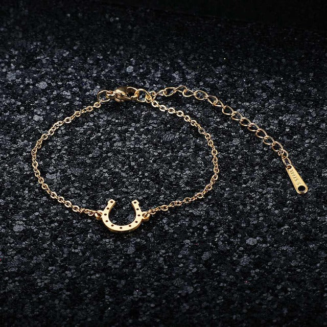 Pulsera / Gourmette Herradura Casco Amuleto de la Suerte oro