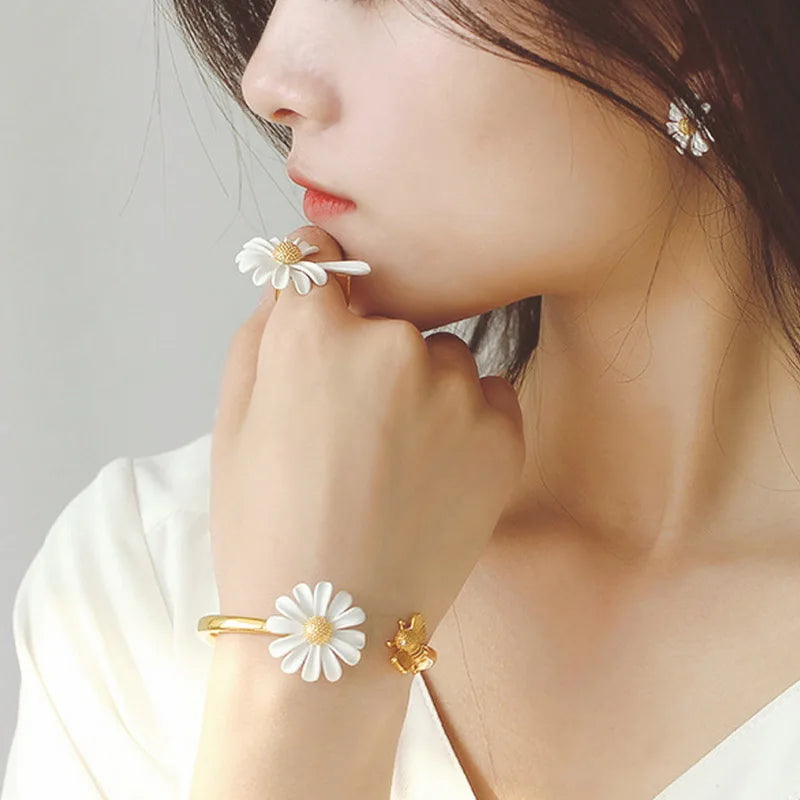 Pulsera Gourmette Flor de Margarita