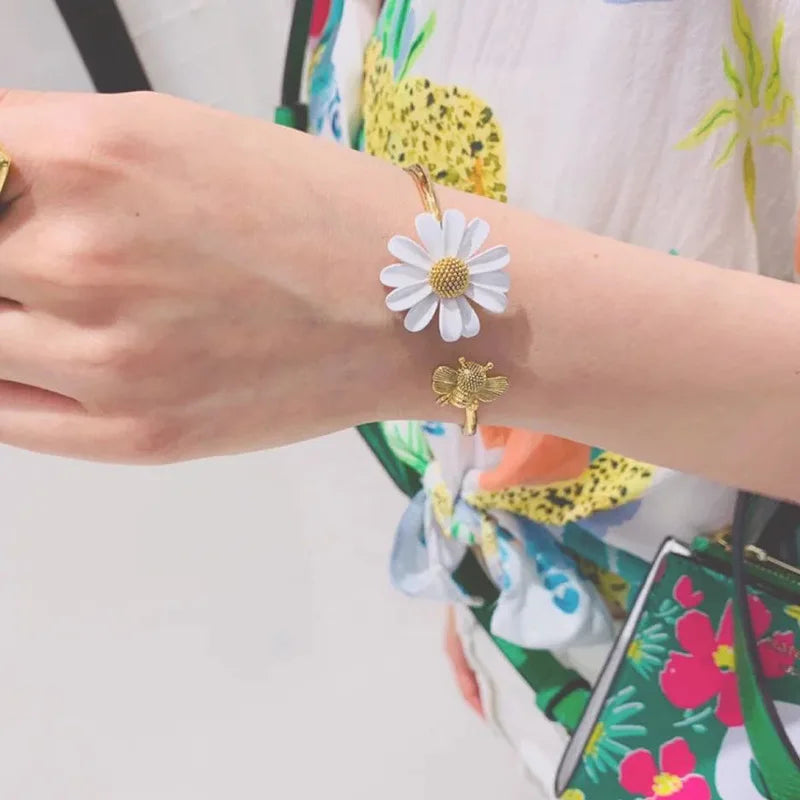 Pulsera Gourmette Flor de Margarita