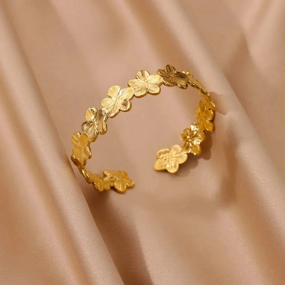 Pulsera Gourmette Flores de 5 Pétalos