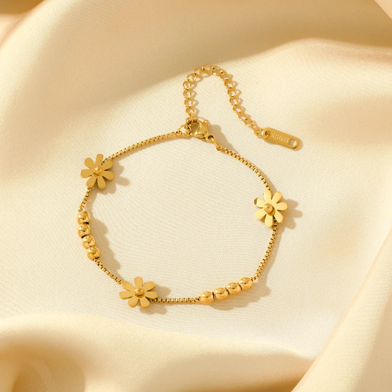 Pulsera Gourmette Flores de Margarita