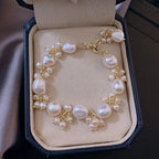 Pulsera Gourmette de Estilo Barroco en Perlas