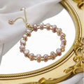 Pulsera Gourmette con Perlas Rosadas