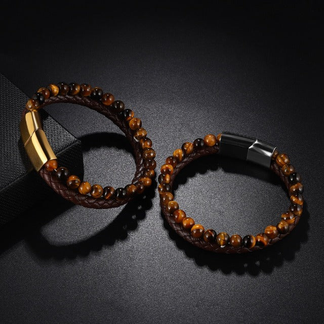 Pulsera Gourmette con Piedra Ojo de Tigre