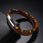 Pulsera Gourmette con Piedra Ojo de Tigre negro