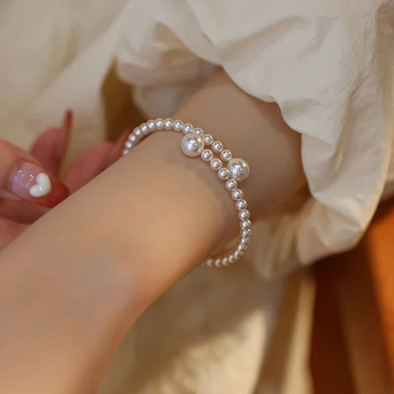 Pulsera Gourmette para Mujer en Perlas