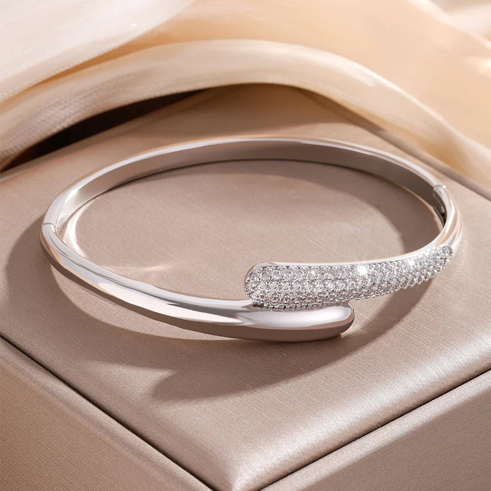 Pulsera Gota de Agua en Zirconia para Mujer plata