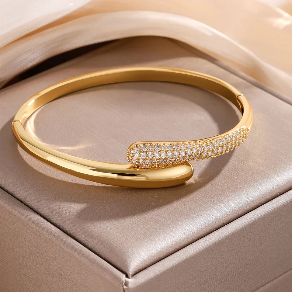 Pulsera Gota de Agua en Zirconia para Mujer oro