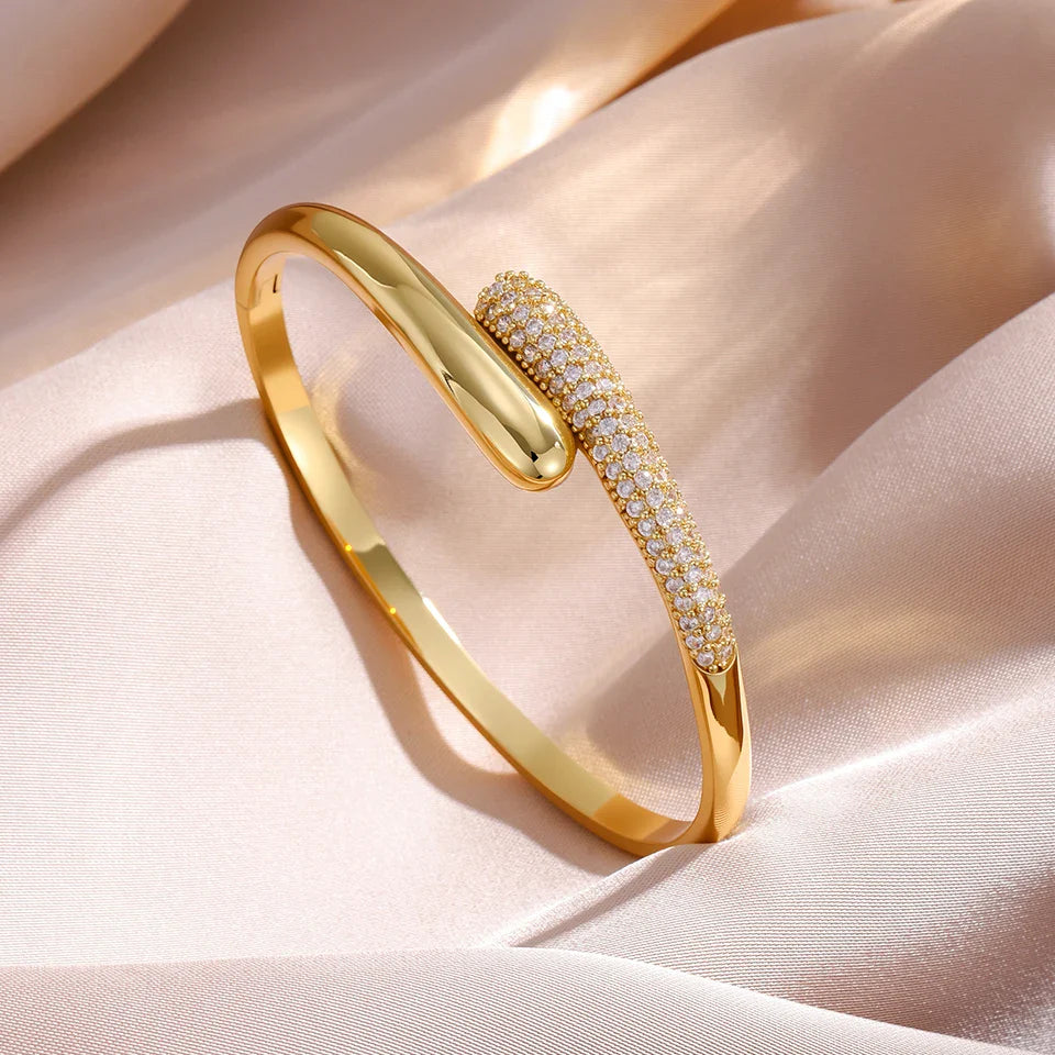 Pulsera Gota de Agua en Zirconia para Mujer oro