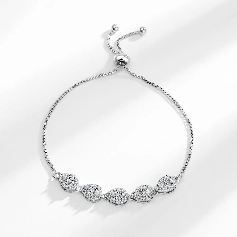 Pulsera Gota de Agua y Circonio