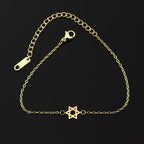 Pulsera Hexagrama Estrella de David Judaísmo Gourmette oro