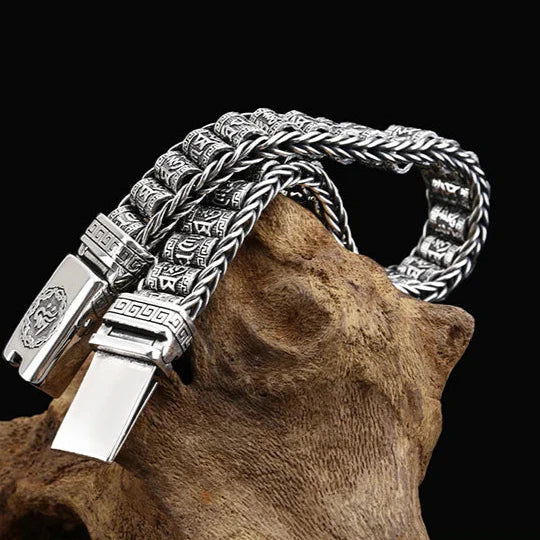 Pulsera Gourmette Hombre Budista Tibetana 