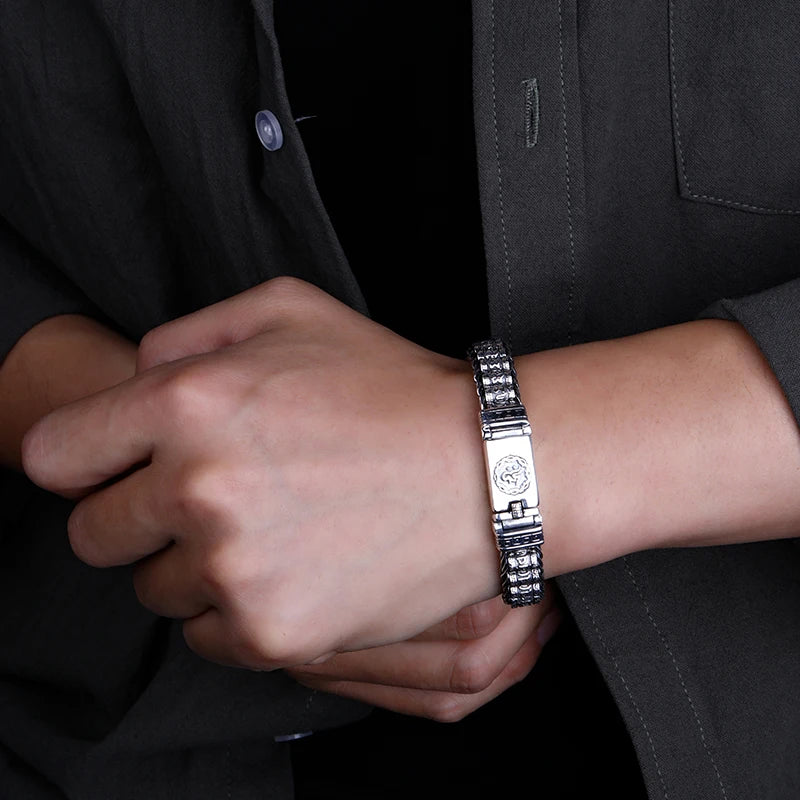 Pulsera Gourmette Hombre Budista Tibetana 