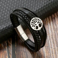 Pulsera para Hombre de Cuero Árbol de la Vida estilo 1