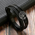 Pulsera para Hombre de Cuero Árbol de la Vida estilo 2