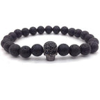 Pulsera Hombre Perla Calavera negra