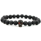 Pulsera Hombre Perla Calavera roja