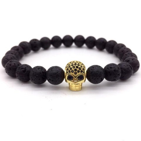 Pulsera Hombre Perla Calavera