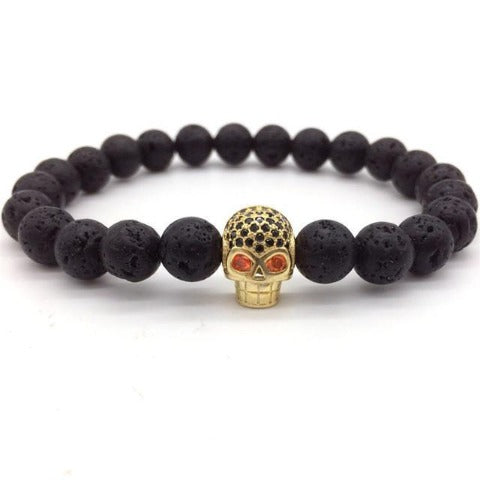 Pulsera Calavera Hombre Perlas