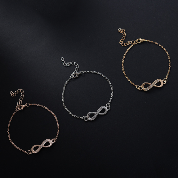 Pulsera Infinito Oro, plata y oro rosa