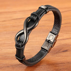 Pulsera Infini de cuero negro