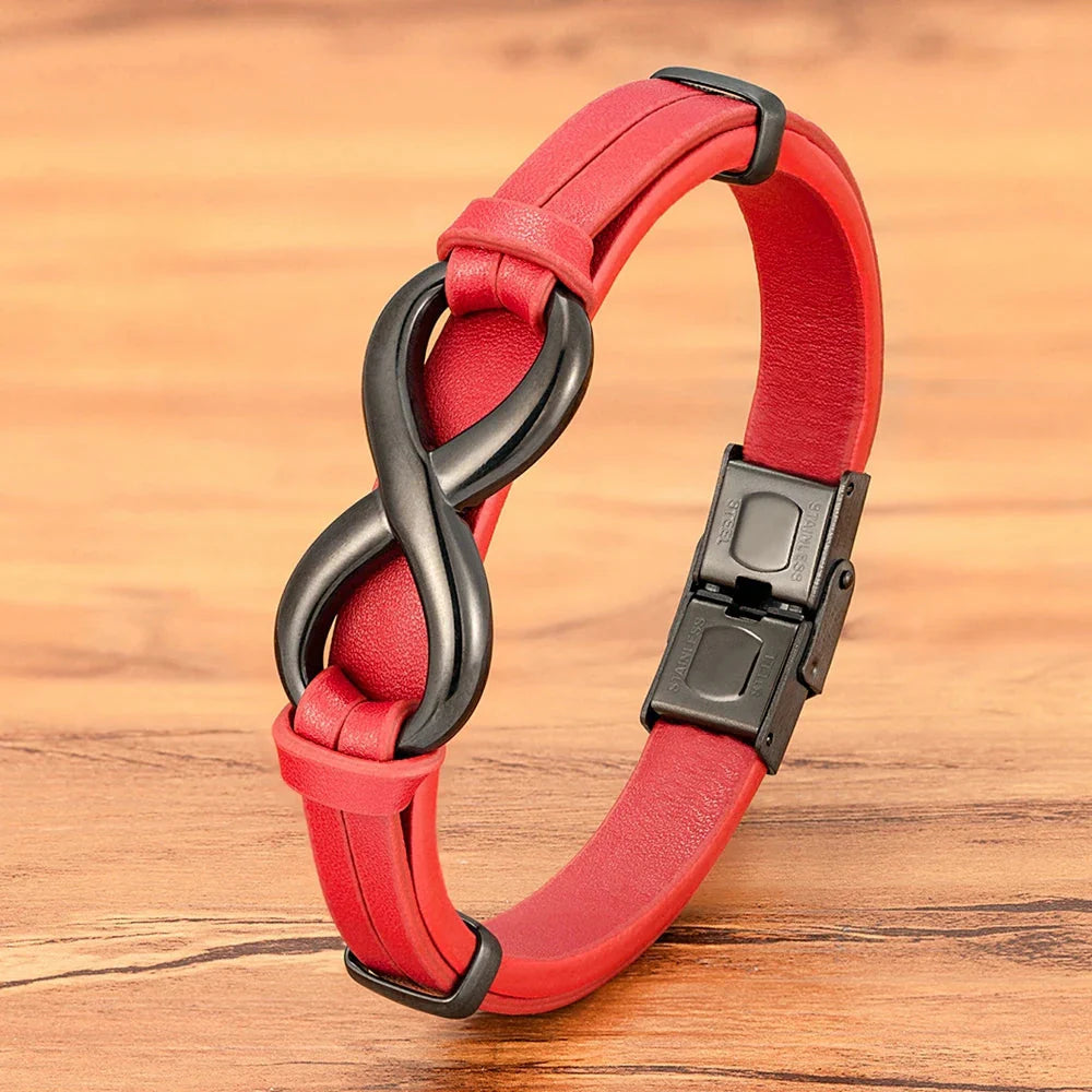 Pulsera Infini de cuero rojo