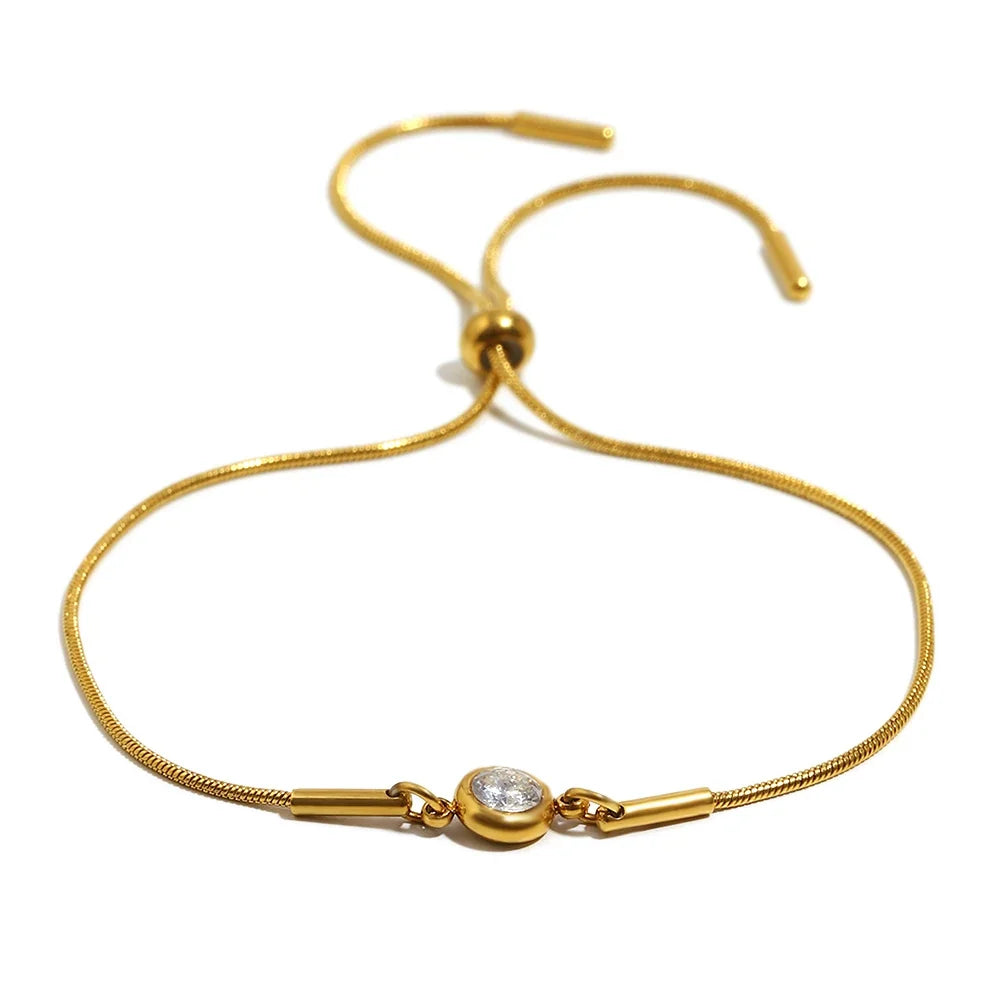 Pulsera rígida con piedra de nacimiento de color